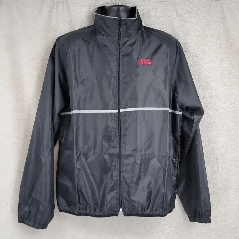 Sports Illustrated Men's XL Black Full Zip Windbreaker